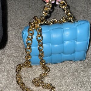 Blue Chain Strap Women Bag